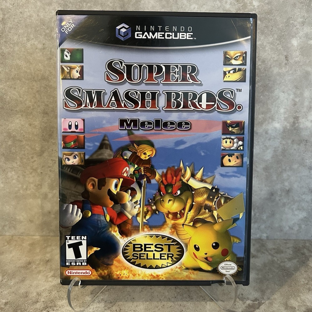 Super Smash Bros. Melee Nintendo GameCube CIB Complete Mint Manual Black Label